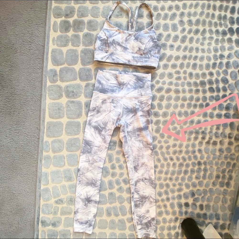 White/Grey Engineered Tie Dye Lululemon Leggings
